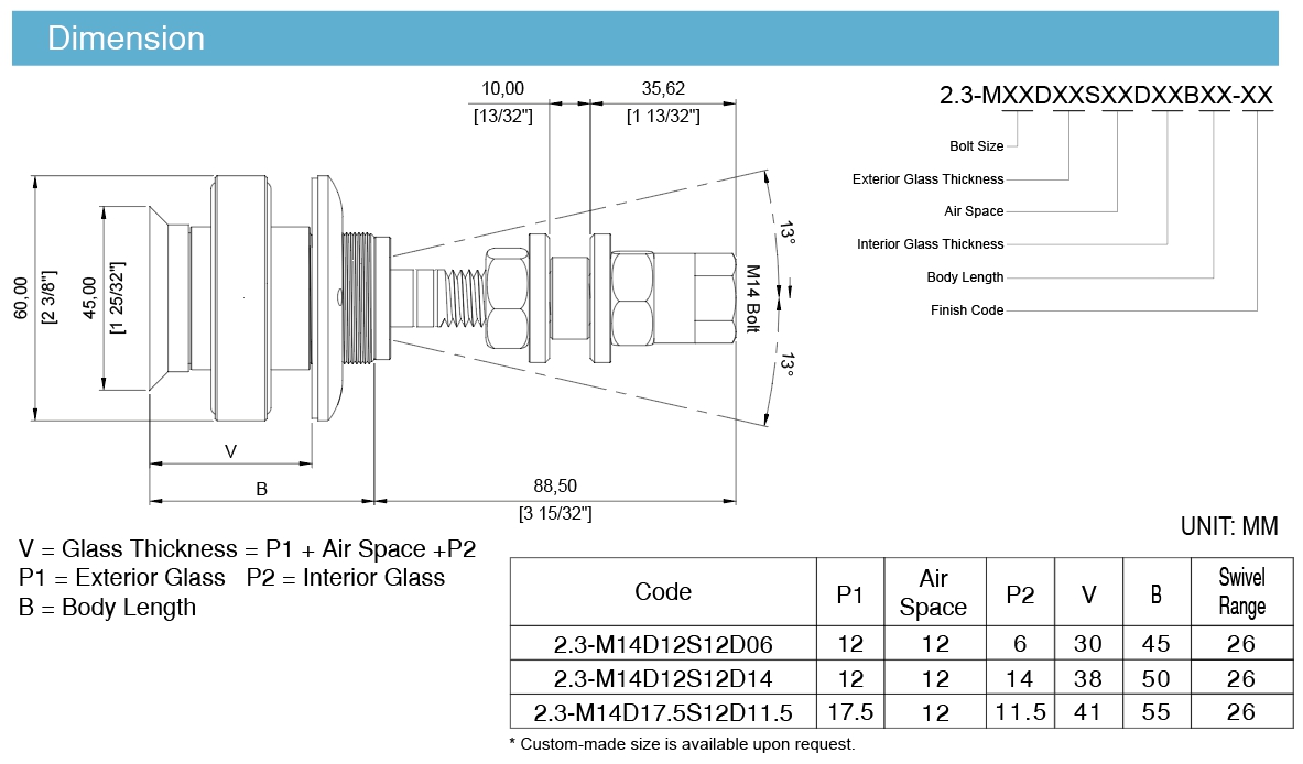 2.3IG Dimensions
