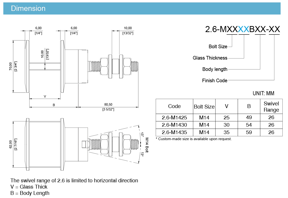 2.6 Dimensions