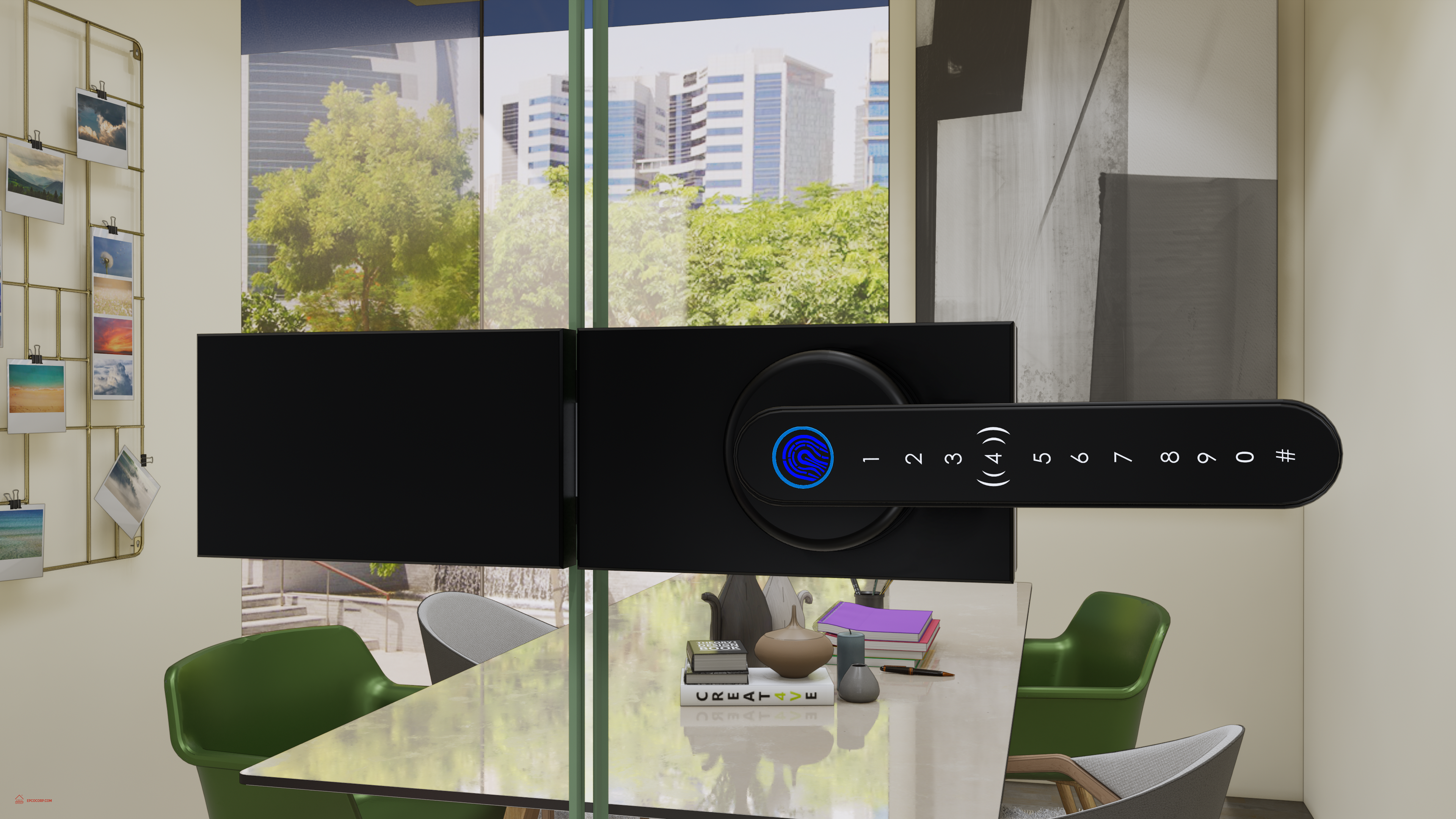 18.E02S Studio E-Lever Smart Lock Blow Up View